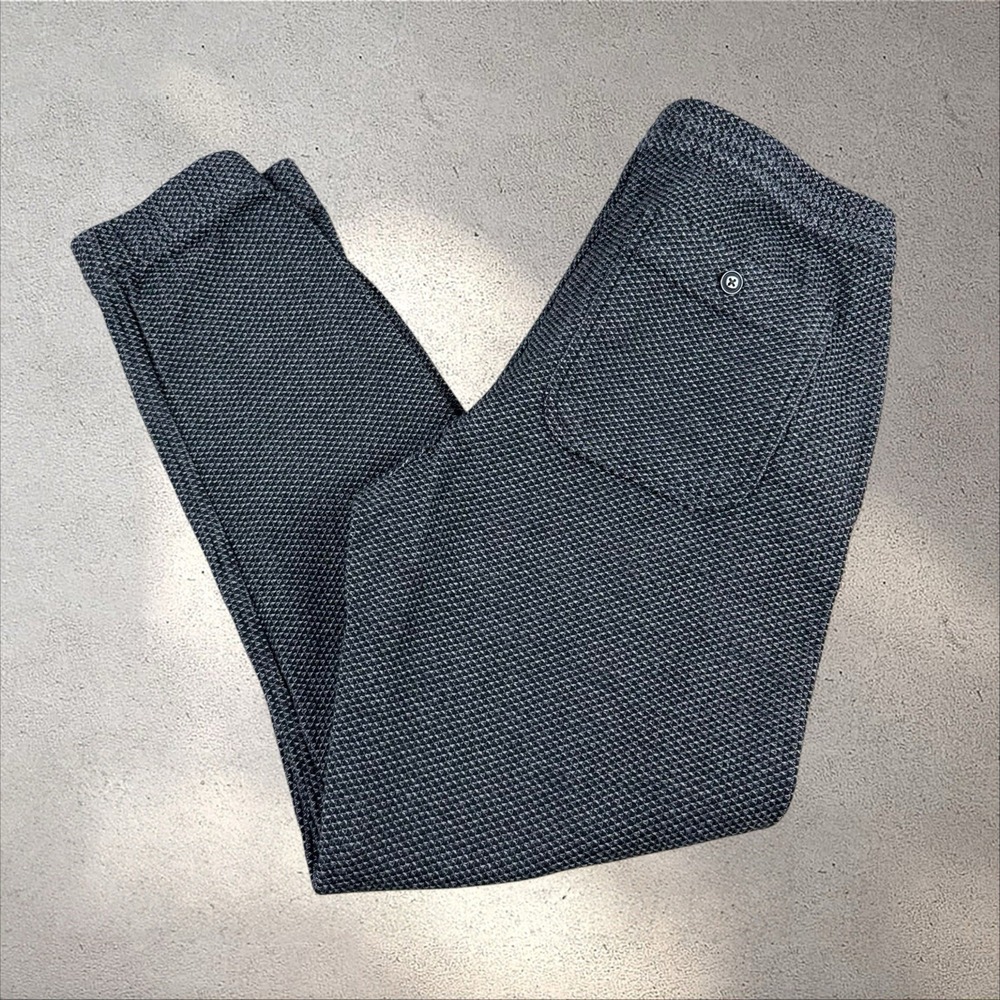 Taylor Stitch Pants Mens Medium The Apres Charcoal Sashiko Waffle Knit Joggers